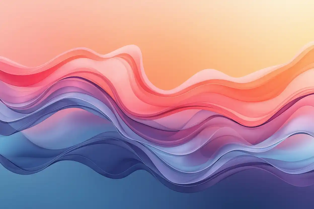 Abstract organic shapes representing calm morning movement flow